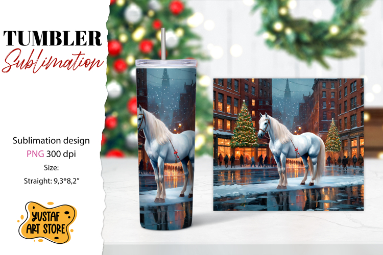 Christmas tumbler sublimation.Horse tumbler