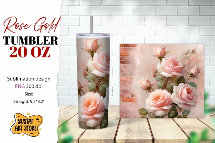 Rose tumbler. Rose flowers tumbler sublimation