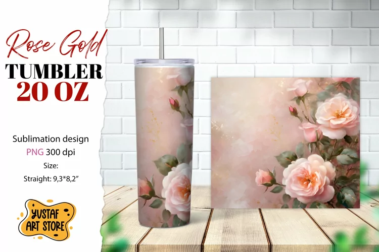 Rose tumbler. Rose flowers tumbler sublimation
