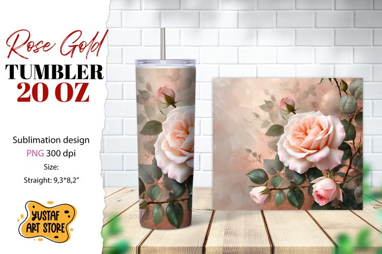 Rose tumbler. Rose flowers tumbler sublimation example image 1