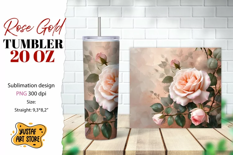 Rose tumbler. Rose flowers tumbler sublimation