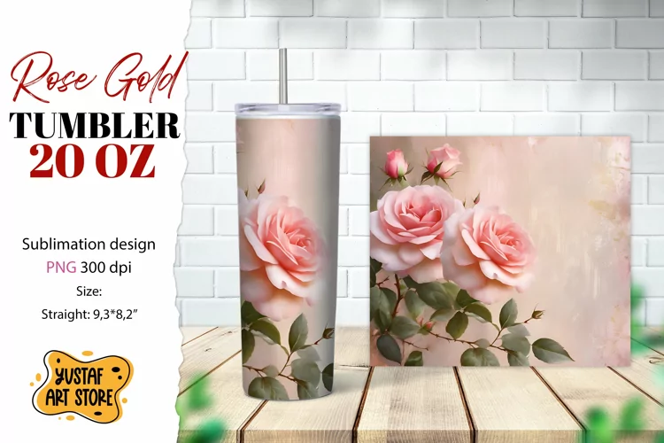 Rose tumbler. Rose flowers tumbler sublimation