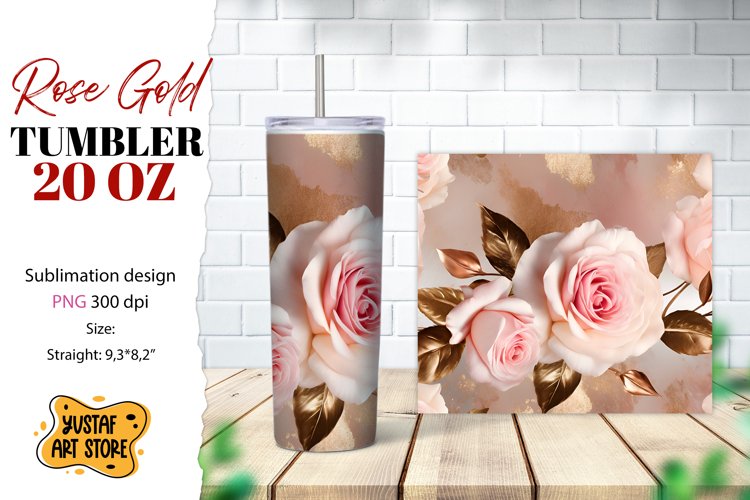 Rose tumbler. Rose flowers tumbler sublimation