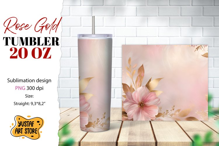 Rose tumbler. Rose flowers tumbler sublimation example image 1