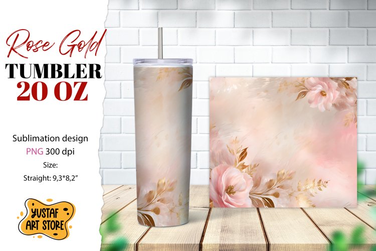 Rose tumbler. Rose flowers tumbler sublimation example image 1