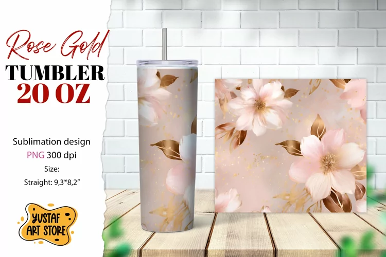 Rose tumbler. Rose flowers tumbler sublimation