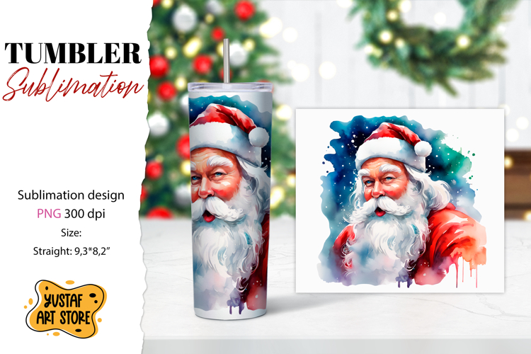 Christmas tumbler sublimation. Santa tumbler