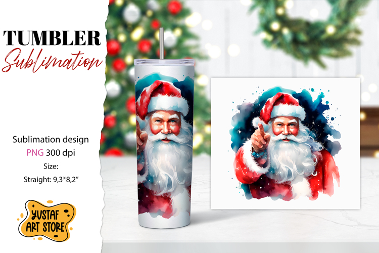 Christmas tumbler sublimation. Santa tumbler