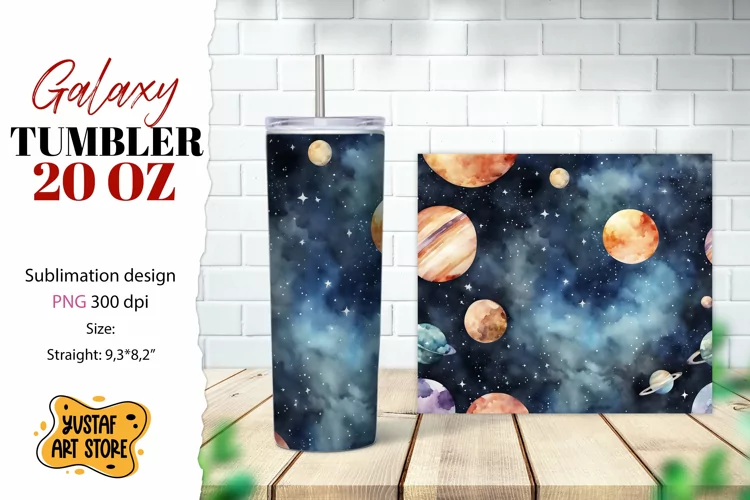 Galaxy tumbler. watercolor galaxy sublimation