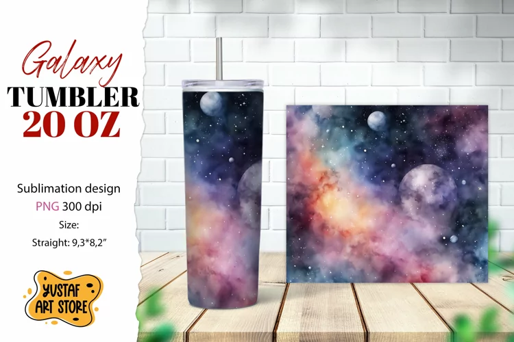 Galaxy tumbler. watercolor galaxy sublimation