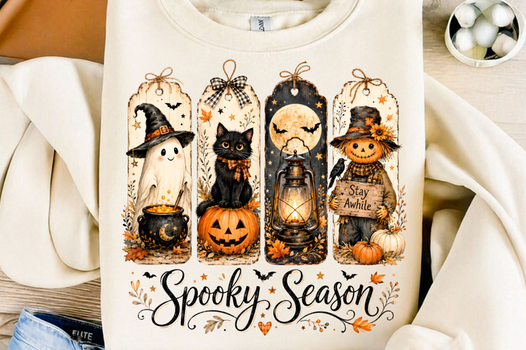 Vintage Spooky Season Halloween PNG