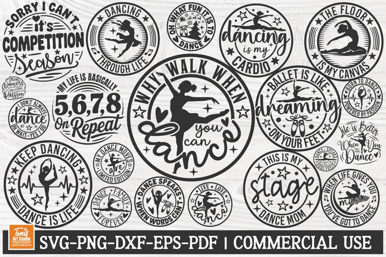 Dance Bundle SVG | Dance Svg Cut Files | Dancer Round Signs