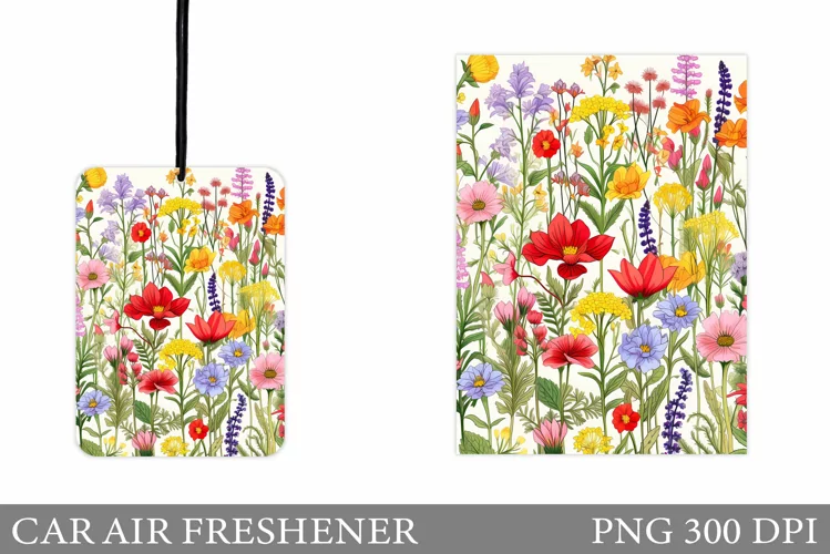 Wildflowers Car Air Freshener. Flowers Car Air Freshener