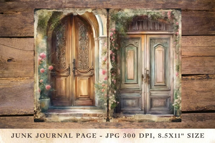Printable Junk Journal Pages classic door 3