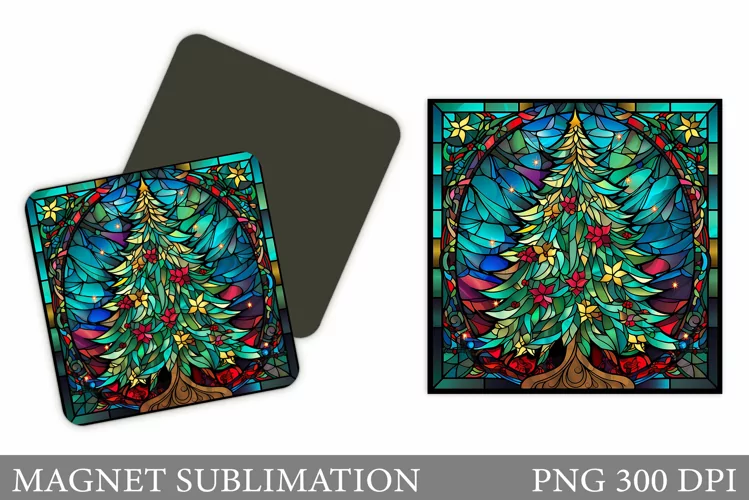 Christmas Tree Keychain. Stained Glass Christmas Keychain