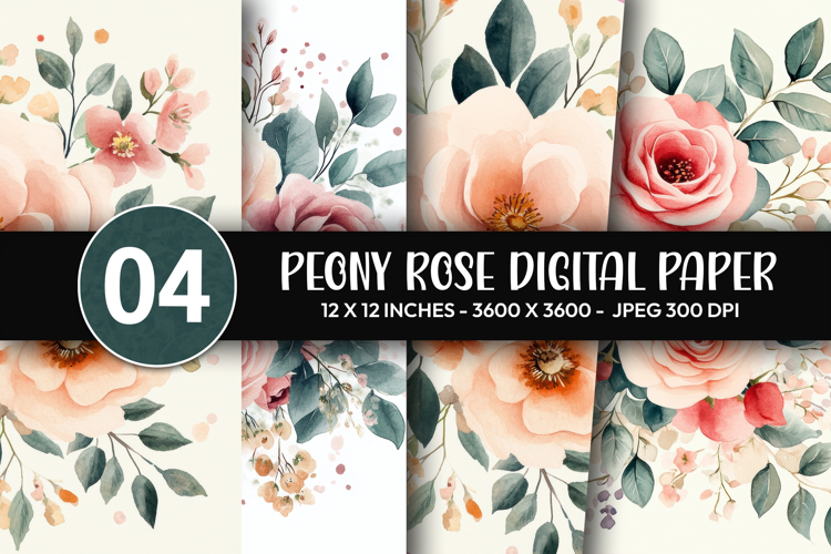 Peony Rose Digital Paper