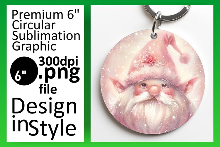 Magical Gnome Round Design Sublimation PNG
