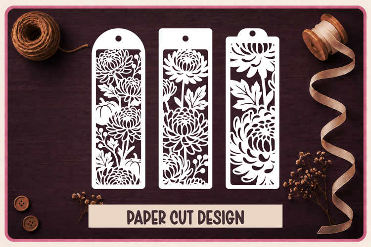 3 Autumn Paper Cut Bookmarks SVG