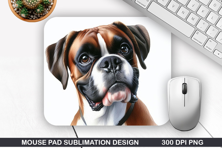 Boxer Dog Mouse Pad Sublimation, Animals Mouse Pad PNG
