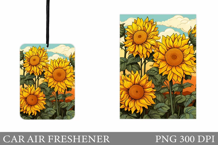 Sunflowers Car Air Freshener. Car Air Freshener Design