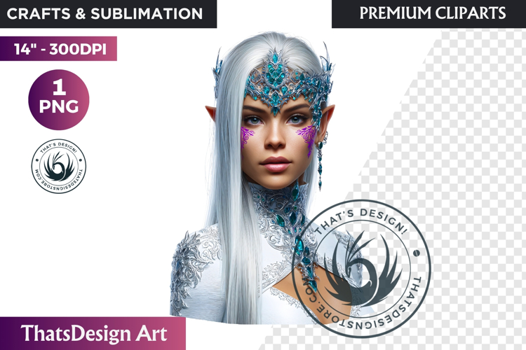 Fantasy Boreal Winter Girls Warrior & Ice Queen Clipart