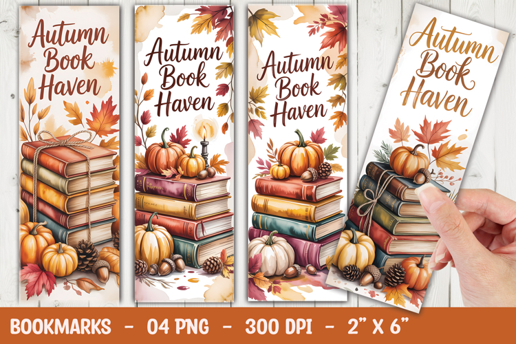 Autumn Book Haven Bookmark Sublimation example image 1