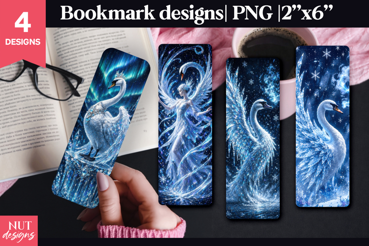 Magic Swan Bookmark celestial bird bookmark sublimation