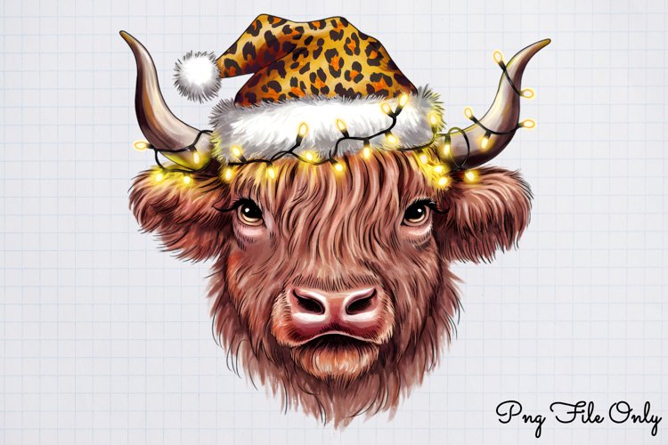 Glitter Leopard Christmas Sublimation Clipart PNG