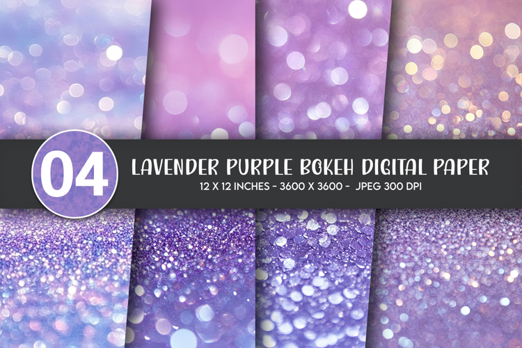 Lavender Purple Bokeh Digital Paper