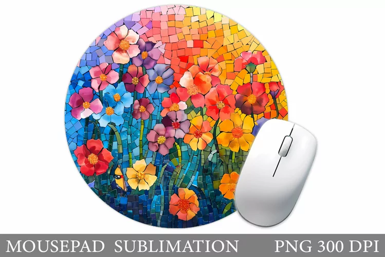 Wildflowers Mouse Pad. Flowers Mouse Pad Sublimation