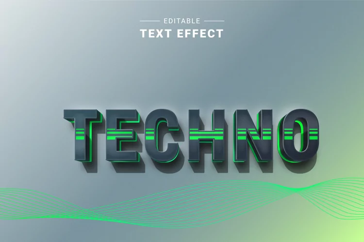 Editable Text Effect for Illustrator. Vector Graphic styles