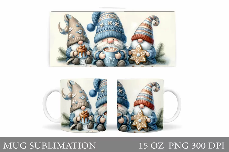 Christmas Gnome Mug Design. Christmas Mug Sublimation