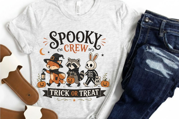Spooky Crew Trick Or Treat PNG Sublimation Design - Cute