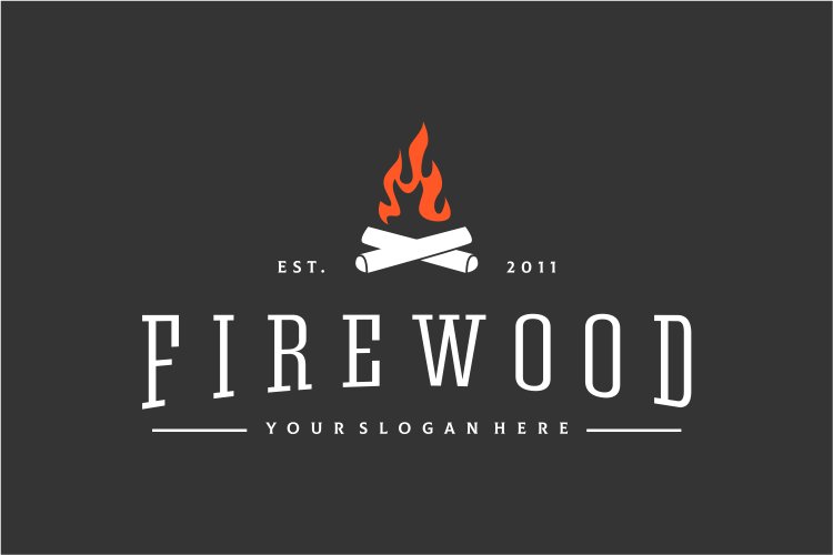 firewood logo design vintage vector example image 1