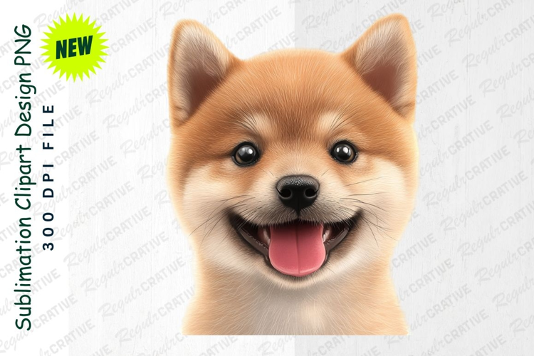 Adorable Shiba Inu Puppy Closeup Portrait With A Happy PNG