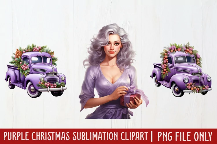 Purple Christmas Sublimation clipart