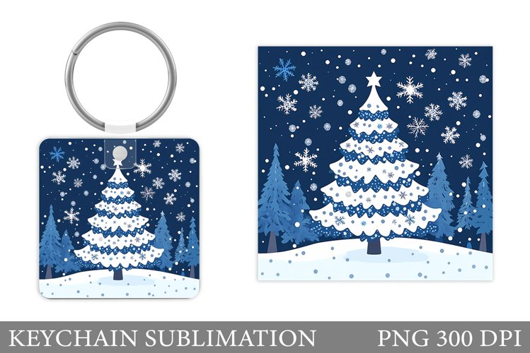 Christmas Tree Keychain. Christmas Keychain Sublimation