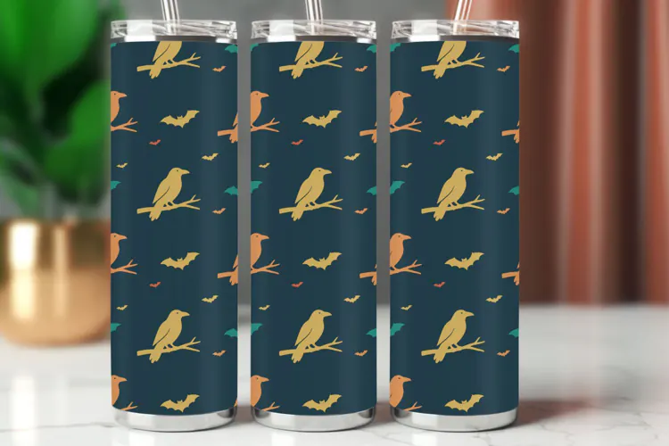 Halloween Tumbler Wrap Seamless Pattern