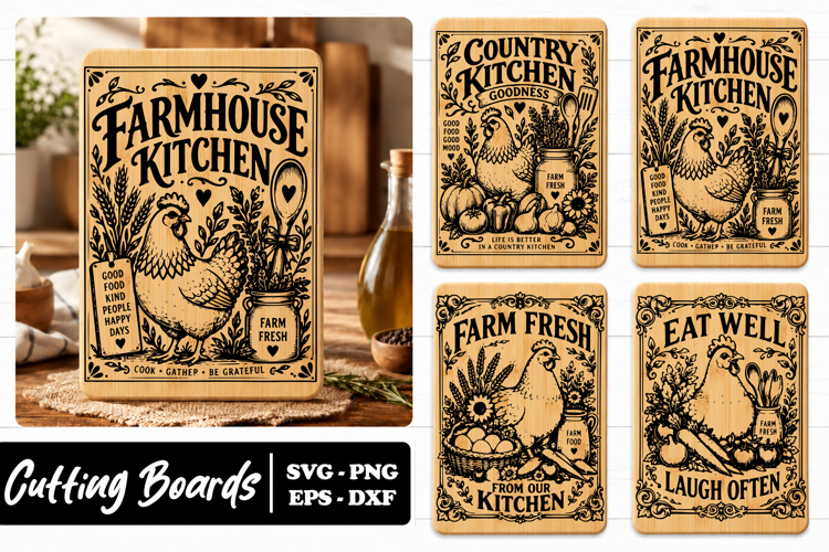 Farmhouse Chicken Kitchen Decor SVG PNG