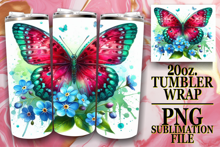 Gentle Thoughts 20oz tumbler wrap, Butterfly