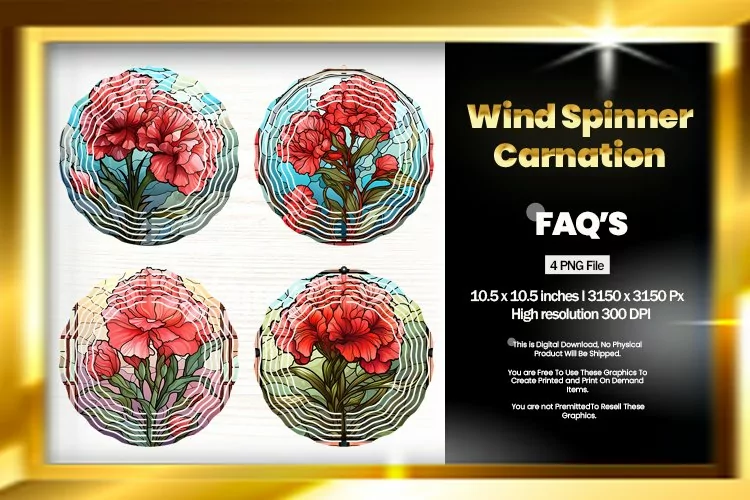 Carnation Wind Spinner Sublimation - 04 Variations