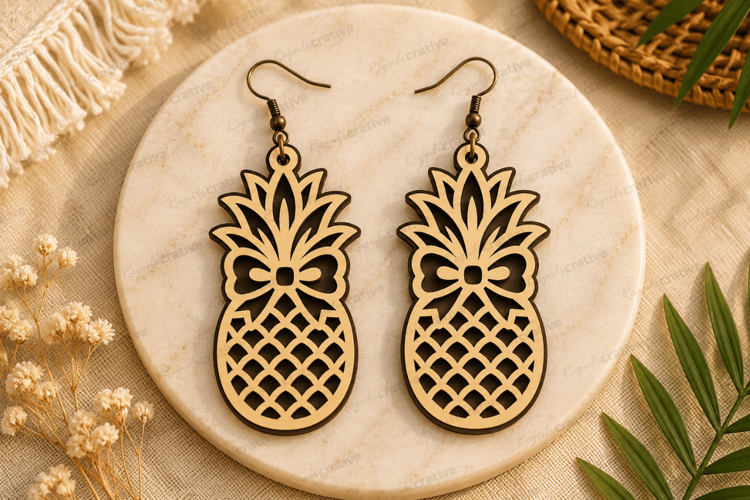 Pineapple Earrings Laser Cut SVG File,pineapple earrings svg