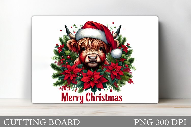 Christmas Cow Cutting Board. Christmas Cutting Board example image 1