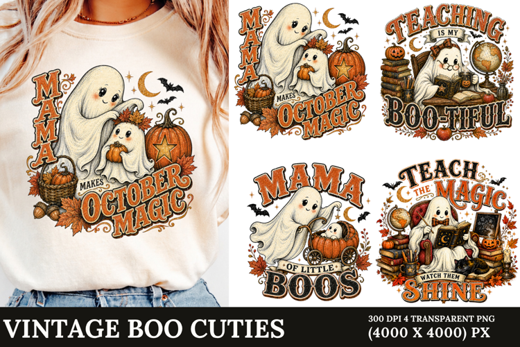 Vintage Boo Cuties PNG