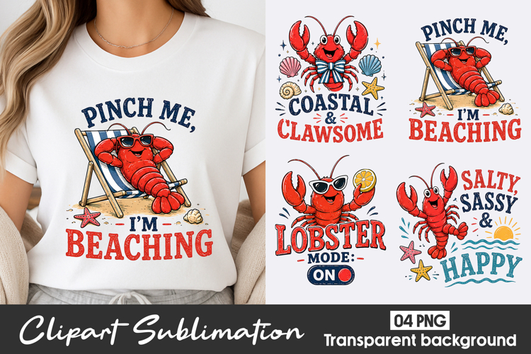 Cute Lobster Clipart Sublimation PNG