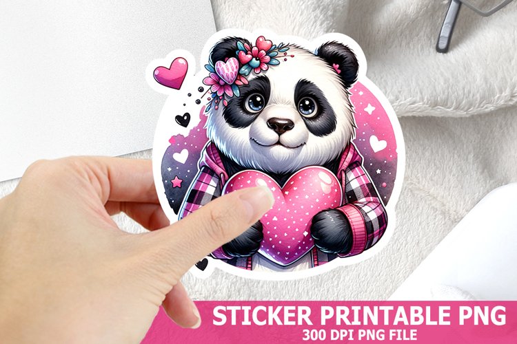 Valentines Day Panda Sticker| Valentines Day Sticker