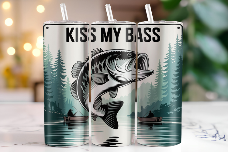 Kiss my Bass Tumbler Wrap | Sublimation | Tumblers