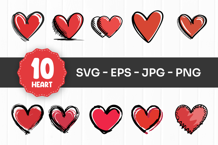 Hand Drawn Hearts Svg Image 22