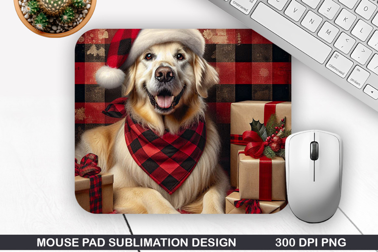Dog Mouse Pad Sublimation, Christmas Mouse Pad PNG