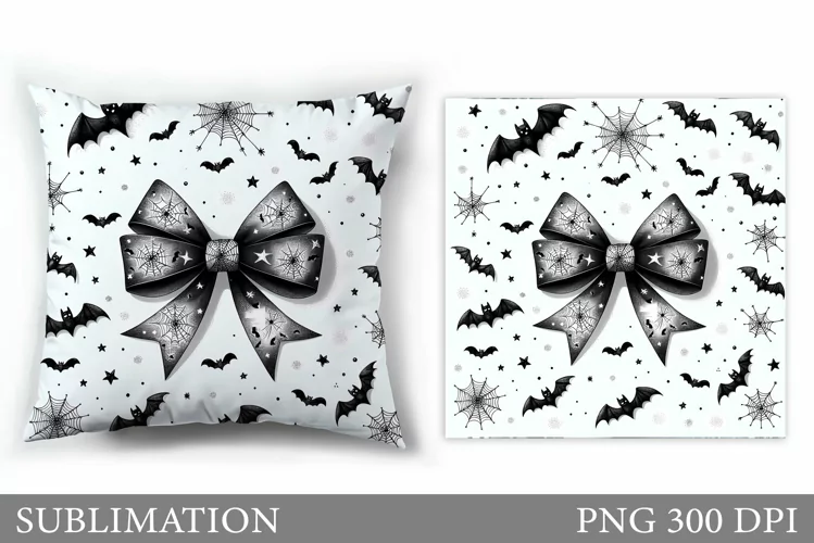 Halloween Bow Sublimation. Halloween Pillow Sublimation